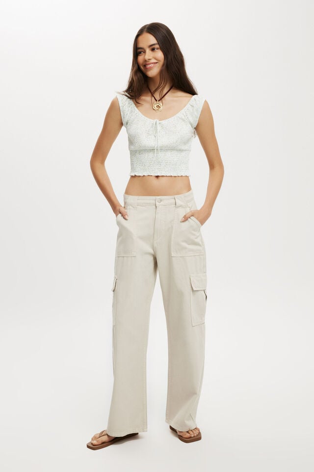 cotton on Relaxed Cargo Jean soft taupe