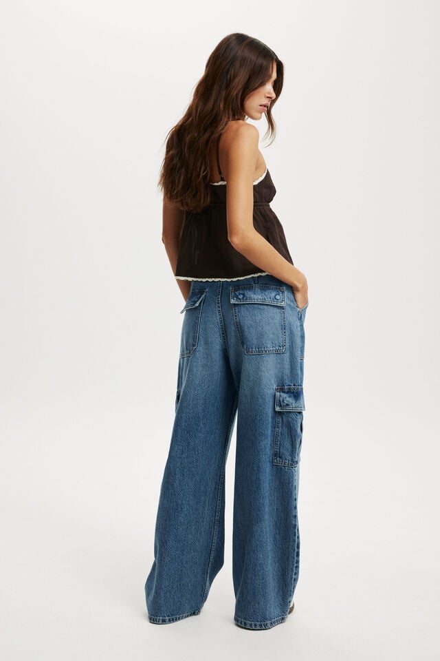 Cotton On Relaxed Cargo Jean Tidal Blue