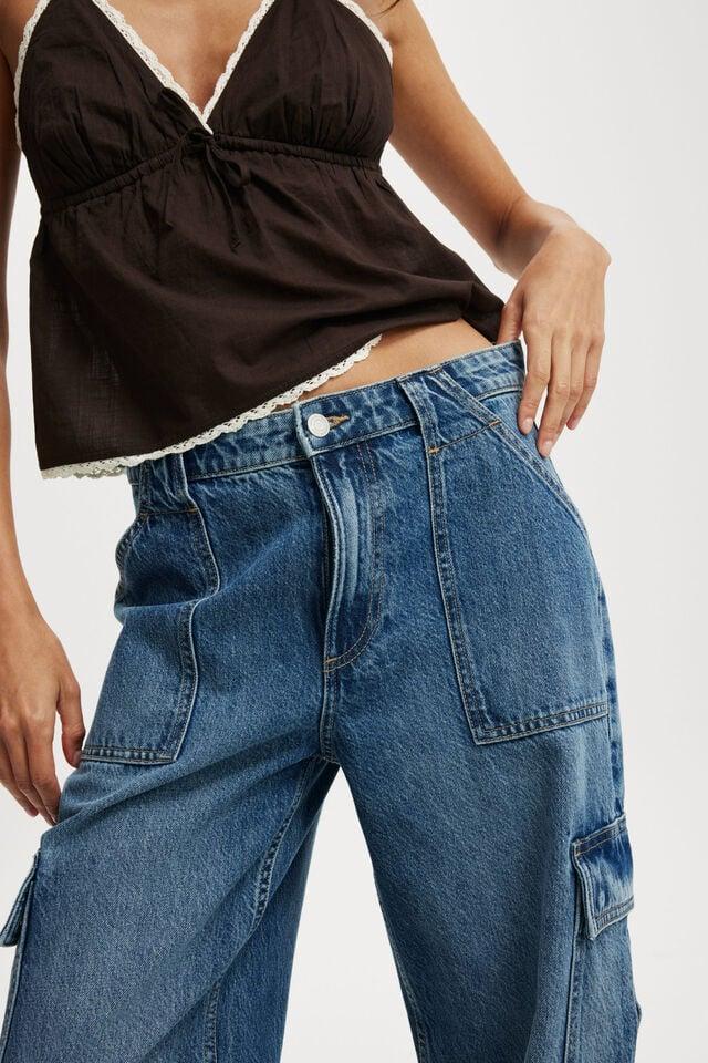 Cotton On Relaxed Cargo Jean Tidal Blue