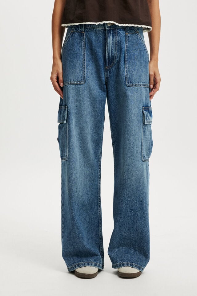 Cotton On Relaxed Cargo Jean Tidal Blue