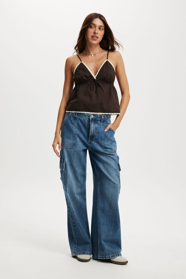 cotton on Relaxed Cargo Jean tidal blue