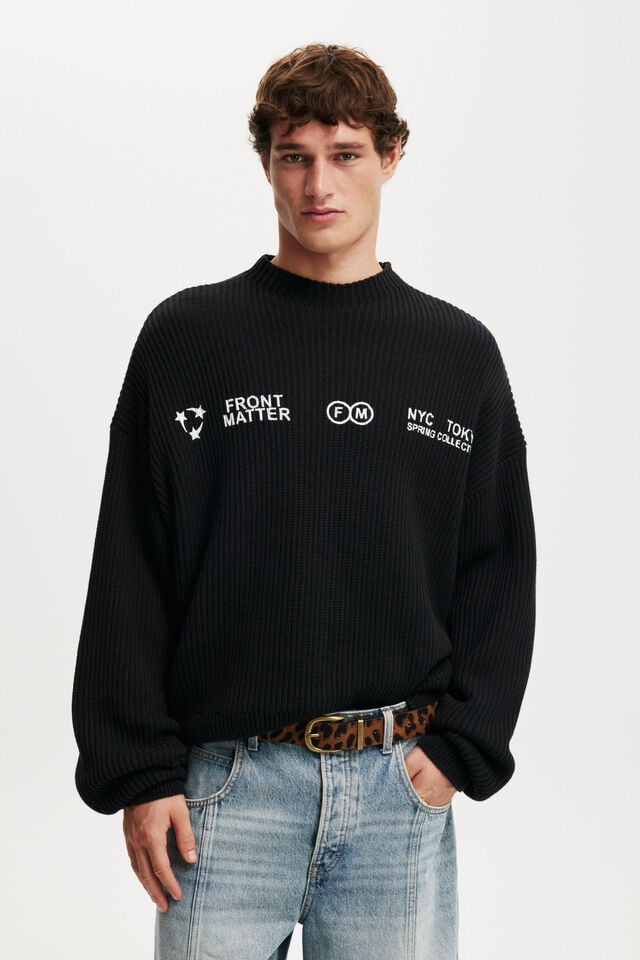 Cotton On Relaxed Crew Knit Black