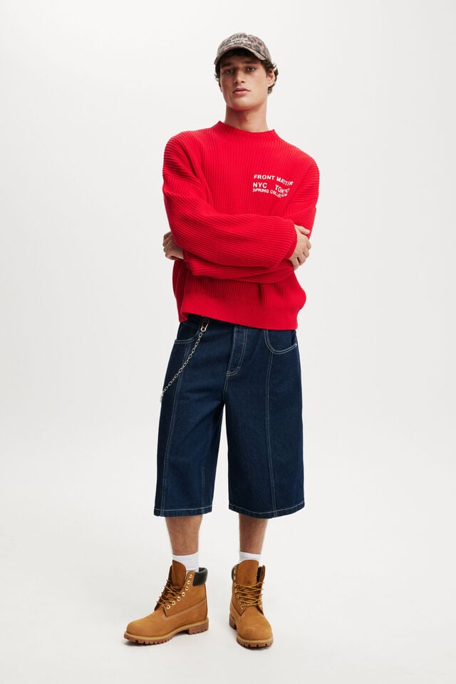 Cotton On Relaxed Crew Knit Red