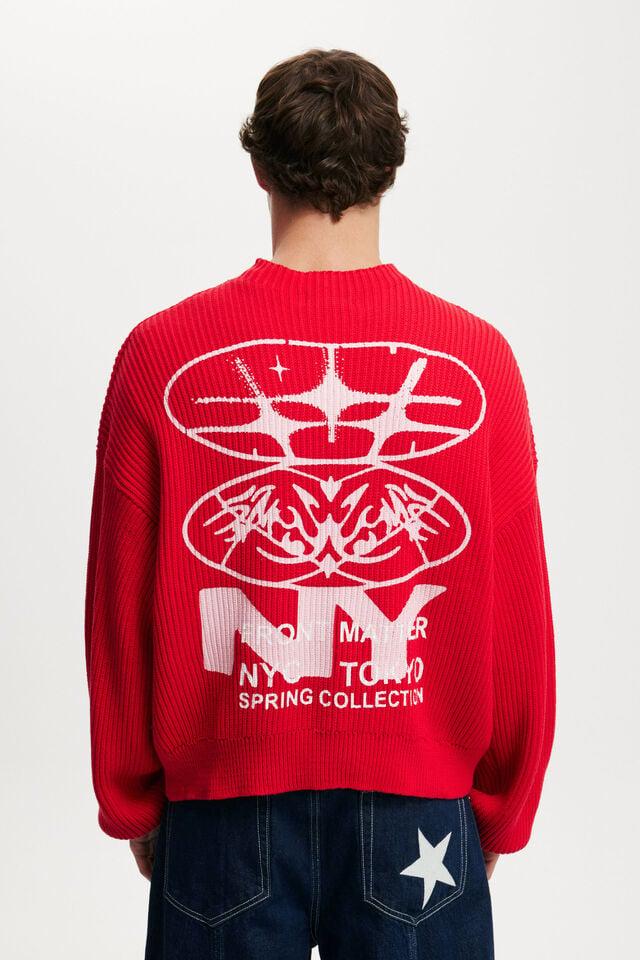 Cotton On Relaxed Crew Knit Red
