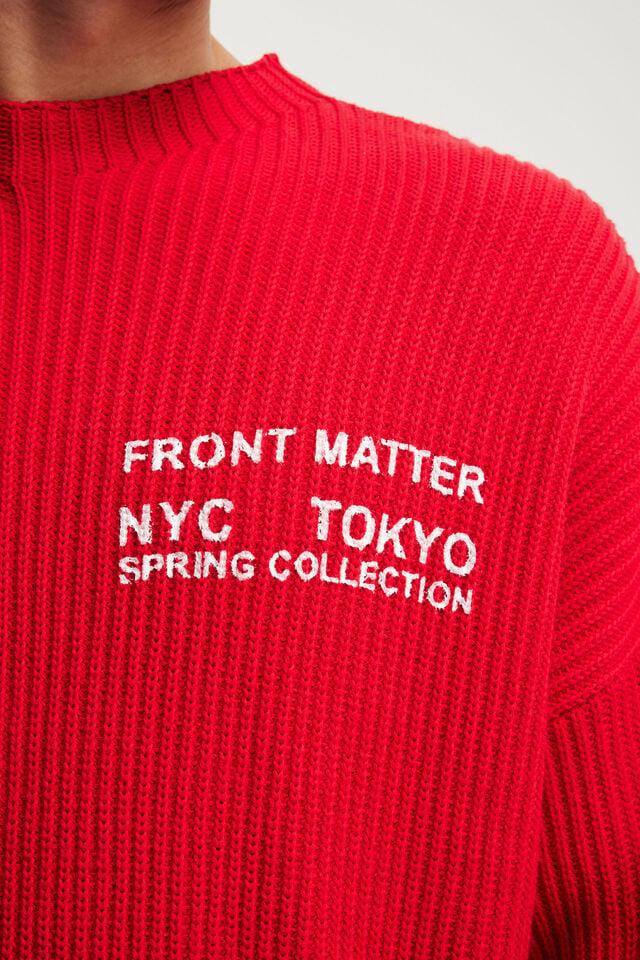 Cotton On Relaxed Crew Knit Red