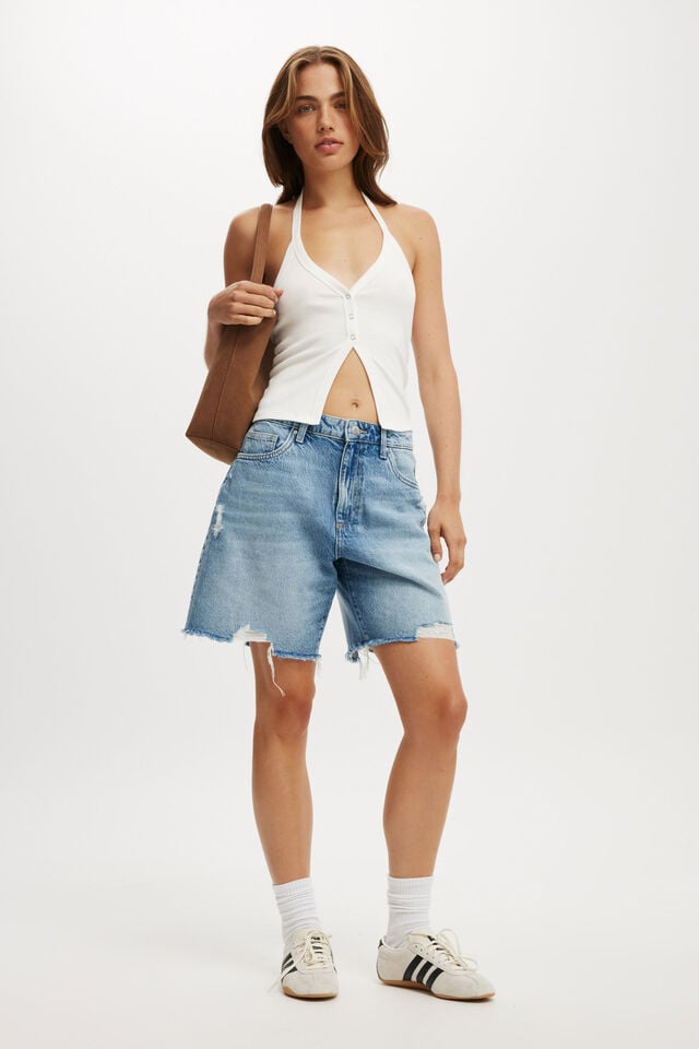 Cotton On Relaxed Denim Short Saltwater Blue Rip