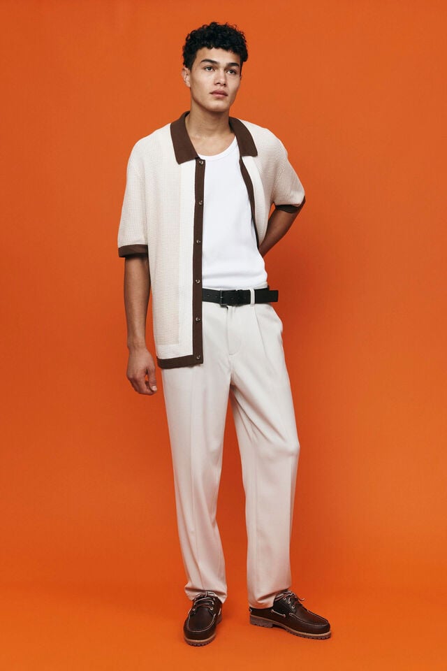 Cotton On Relaxed Pleated Pant Washed Stone