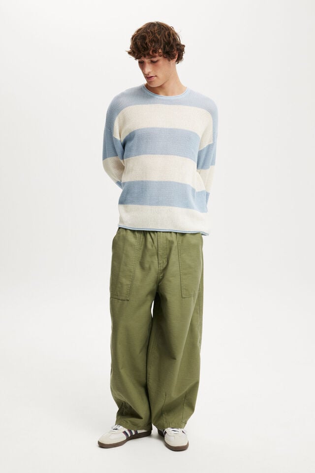 Cotton On Relaxed Summer Knit Blue Stripe