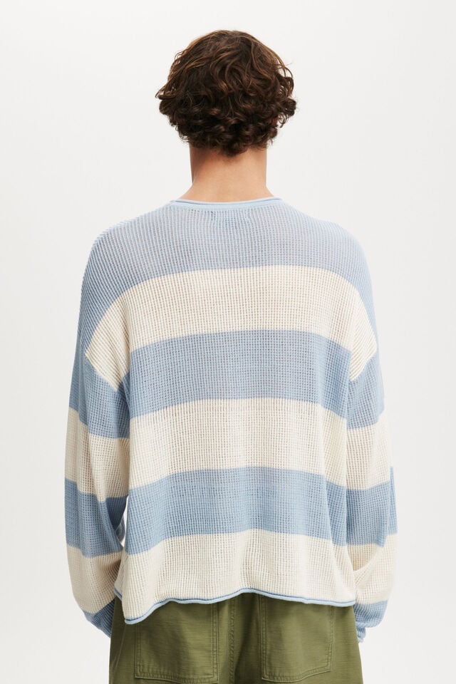 Cotton On Relaxed Summer Knit Blue Stripe