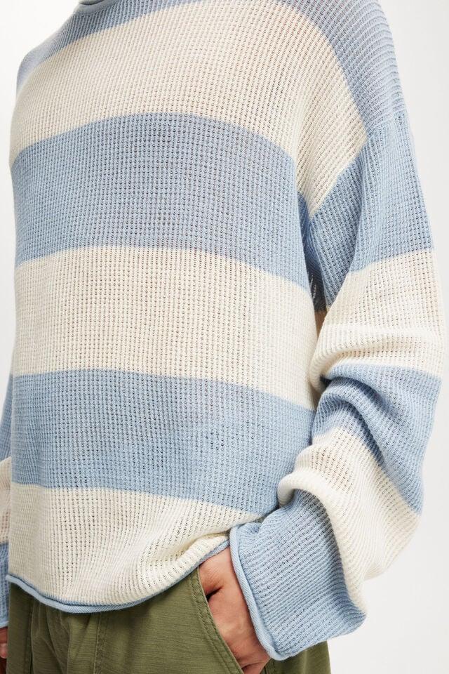 Cotton On Relaxed Summer Knit Blue Stripe