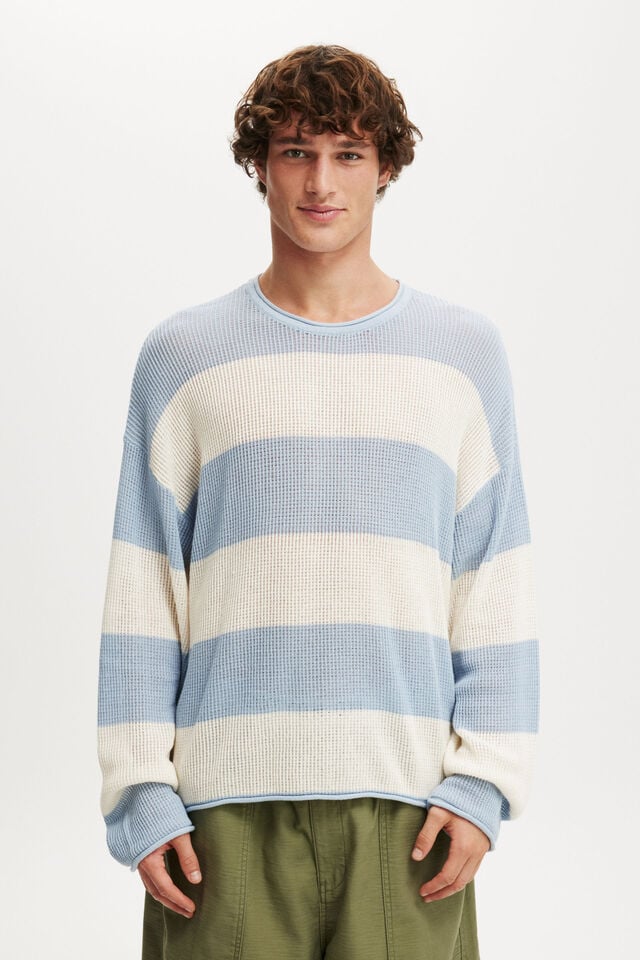 cotton on Relaxed Summer Knit blue stripe