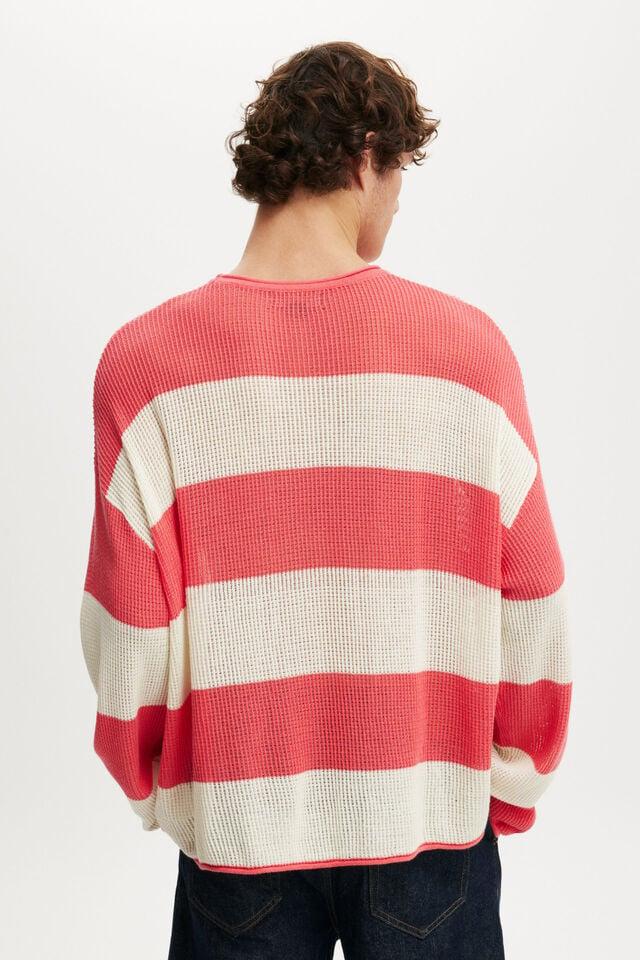 Cotton On Relaxed Summer Knit Coral Stripe