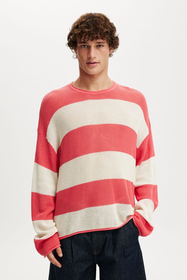 cotton on Relaxed Summer Knit coral stripe