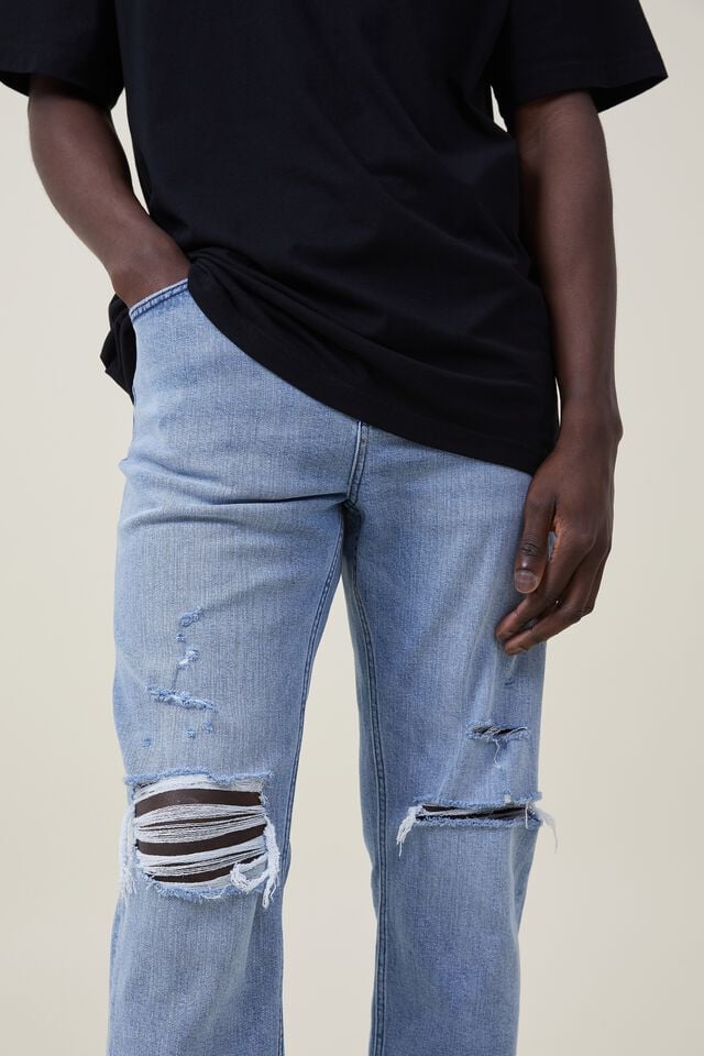 Cotton On Relaxed Tapered Jean Surf Blue Ripped