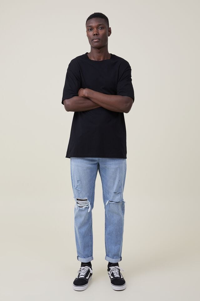 Cotton On Relaxed Tapered Jean Surf Blue Ripped