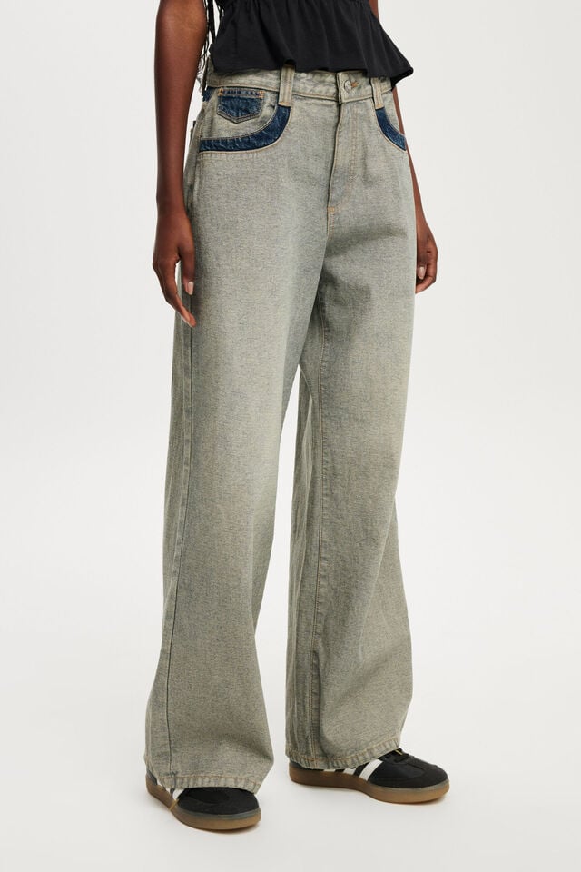 Cotton On Relaxed Wide Jean Blue Dusk/reverse
