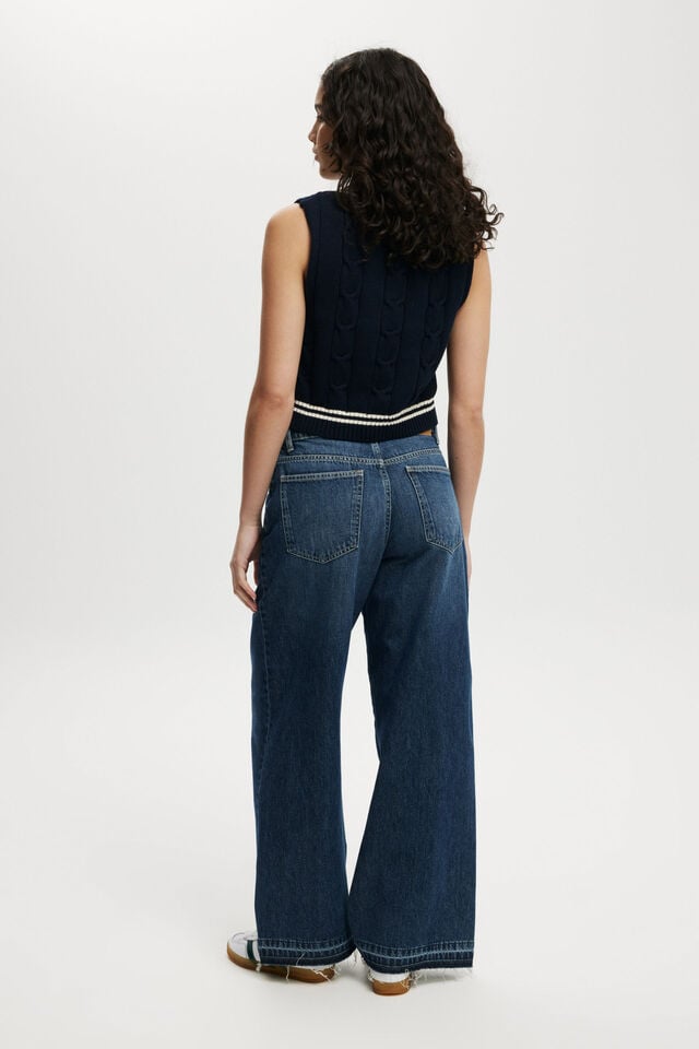 Cotton On Relaxed Wide Jean Deepwater Blue/hem