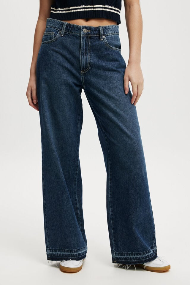 Cotton On Relaxed Wide Jean Deepwater Blue/hem