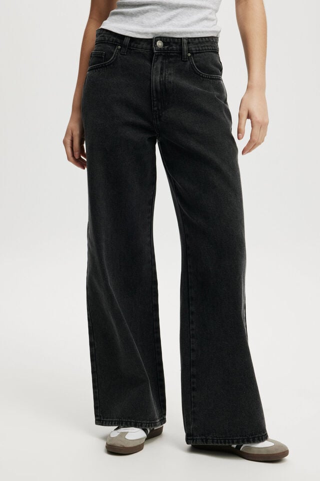Cotton On Relaxed Wide Jean Graphite Black
