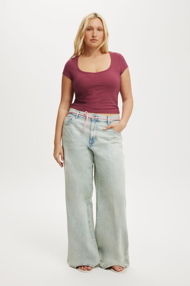 cotton on Relaxed Wide Jean sundune blue