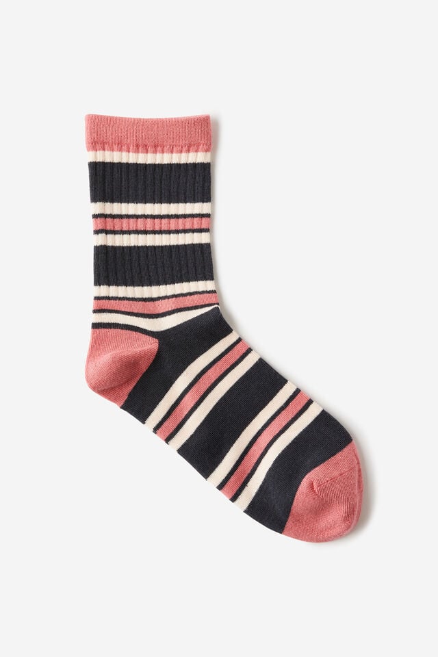 cotton on Retro Sporty Crew Sock stripe/multi
