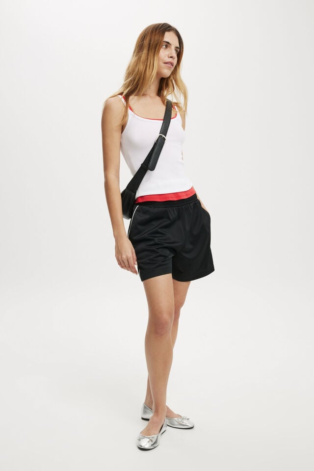 Cotton On Retro Sporty Long Short Black