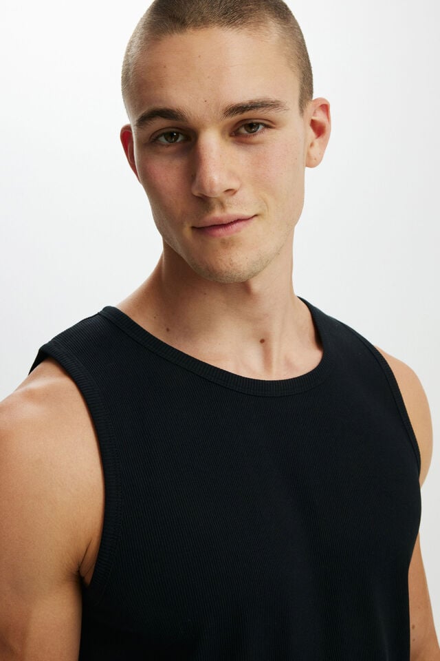 Cotton On Rib Tank Black