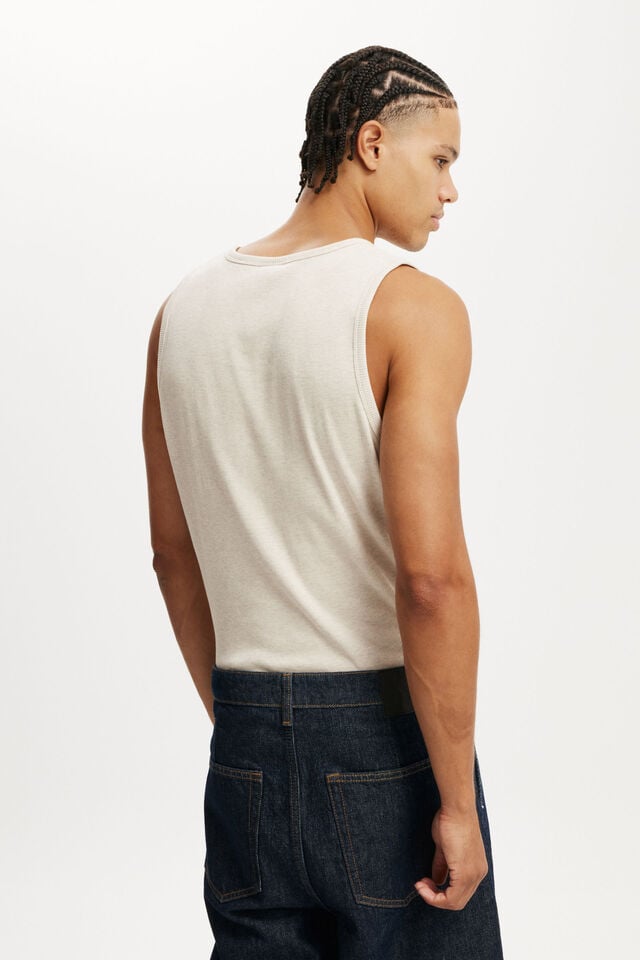 Cotton On Rib Tank Oatmeal Marle