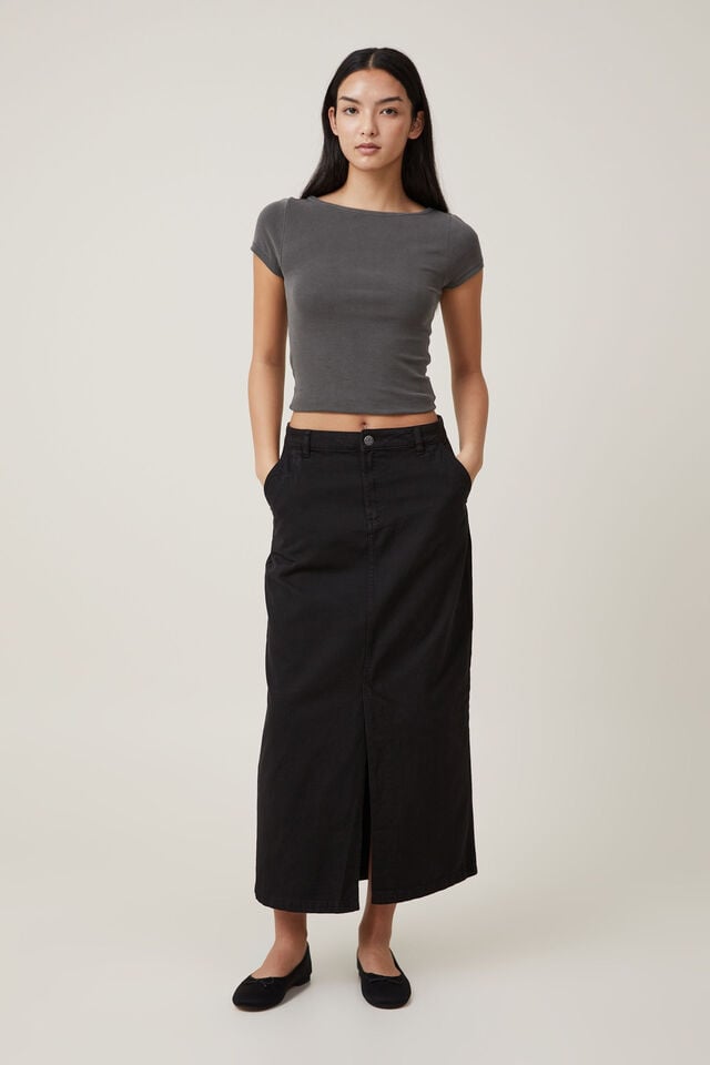 cotton on Ryder Utility Maxi Skirt black