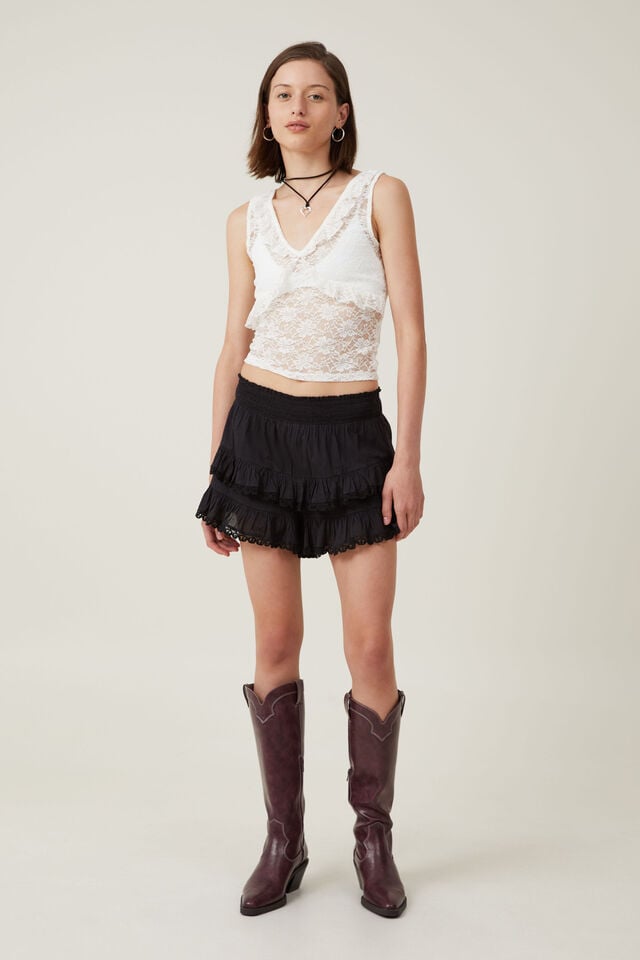 Cotton On Rylee Ruffle Short Black