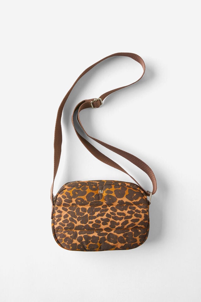 cotton on Rylie Cross Body Bag leopard quilted