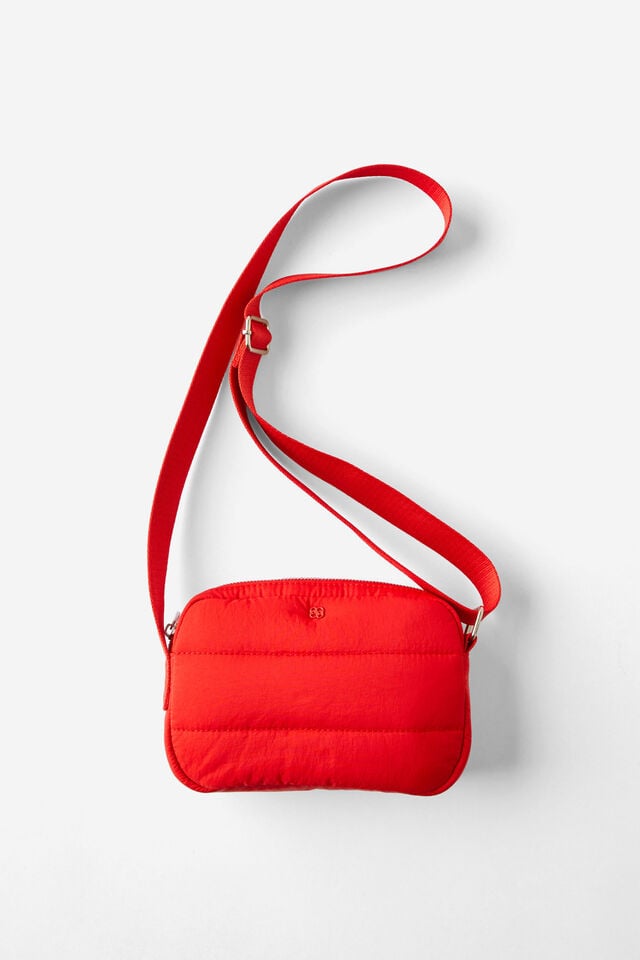 cotton on Rylie Cross Body Bag racing red quilted