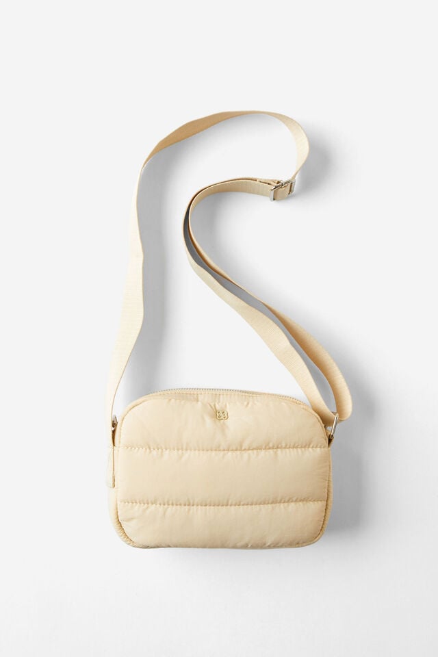 cotton on Rylie Cross Body Bag stone quilted