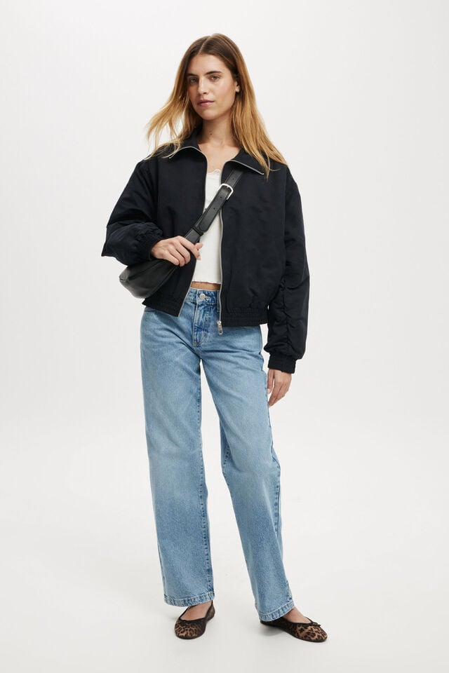 Cotton On Scout Collared Bomber Jacket Midnight