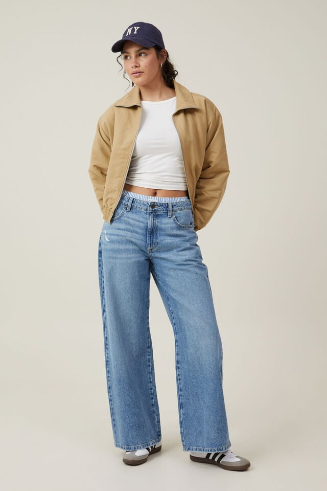 Cotton On Scout Collared Bomber Jacket Sandstone