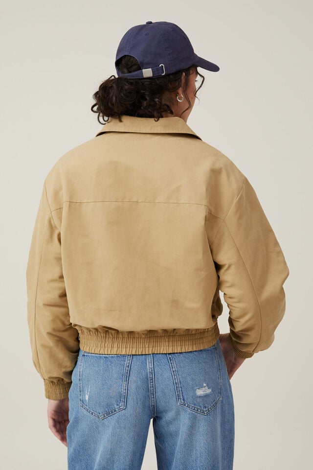 Cotton On Scout Collared Bomber Jacket Sandstone