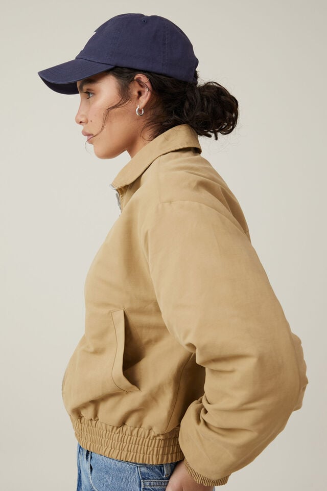 Cotton On Scout Collared Bomber Jacket Sandstone