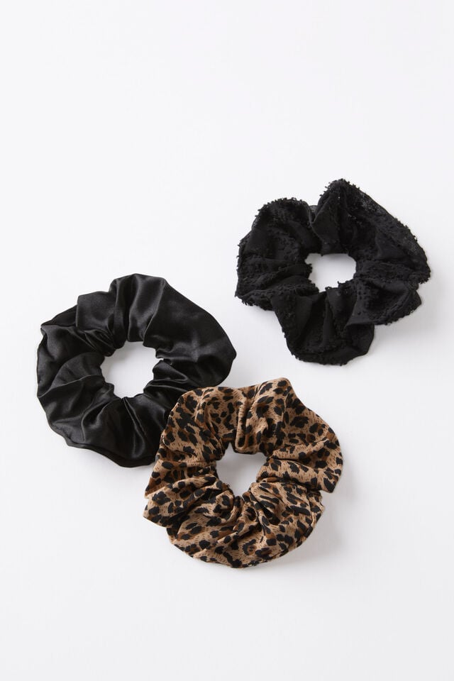 cotton on Scrunchie Pack leopard/black
