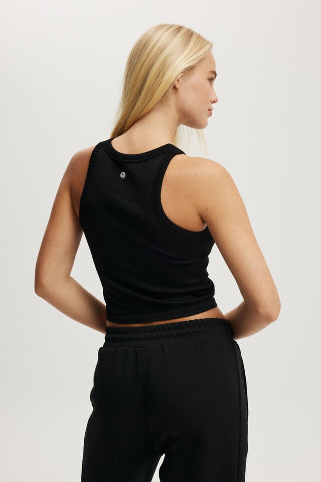 Cotton On Seamless Ringer Tank Black