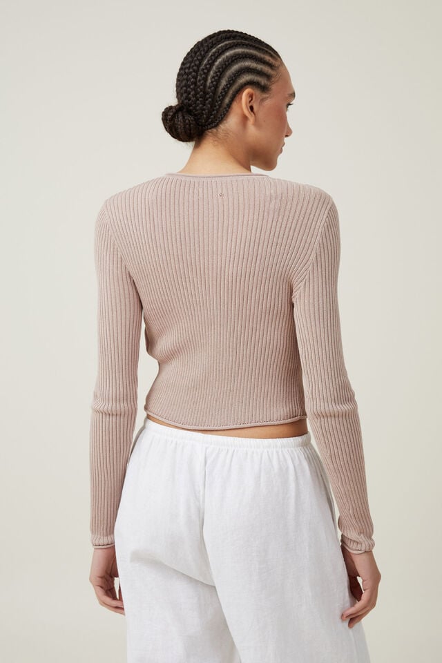 Cotton On Sheer Rib Peekaboo Cardigan Shell