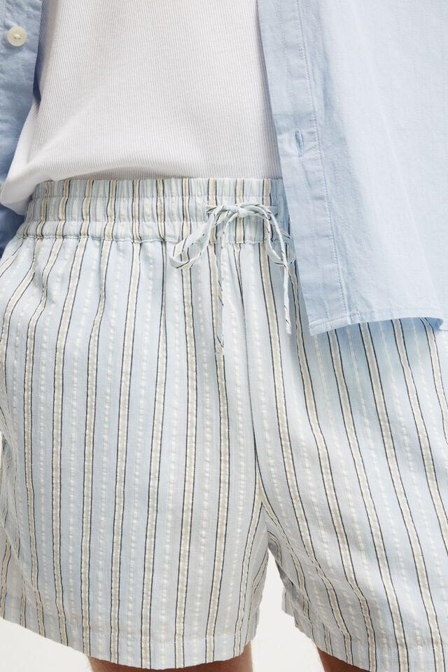 Cotton On Short Short Blue Seersucker Stripe