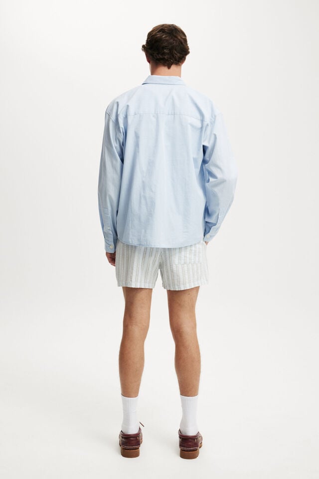 Cotton On Short Short Blue Seersucker Stripe