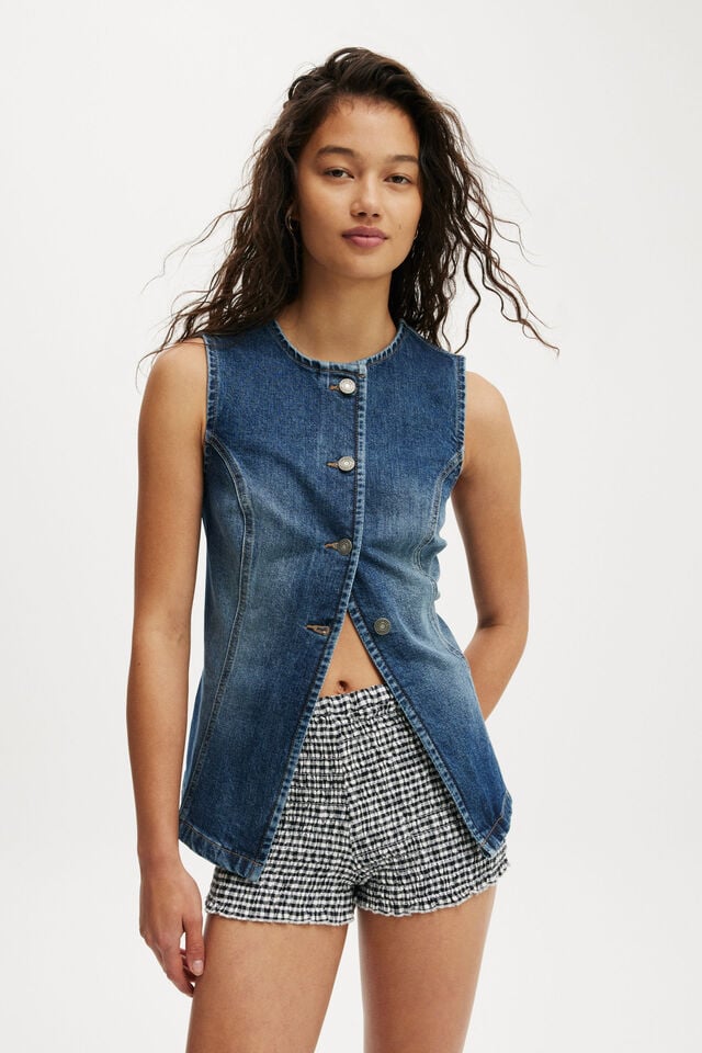 cotton on Sienna Denim Vest river blue