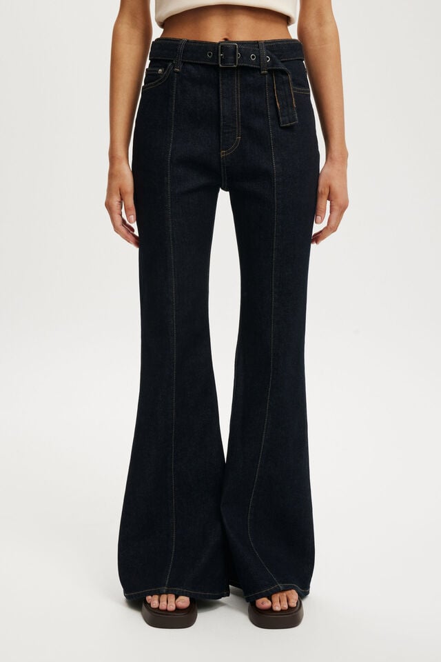 Cotton On Sienna High Flare Jean Seam Shutter Blue