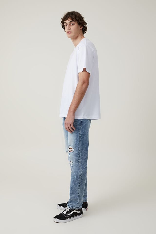 Cotton On Slim Straight Jean West Blue Ripped