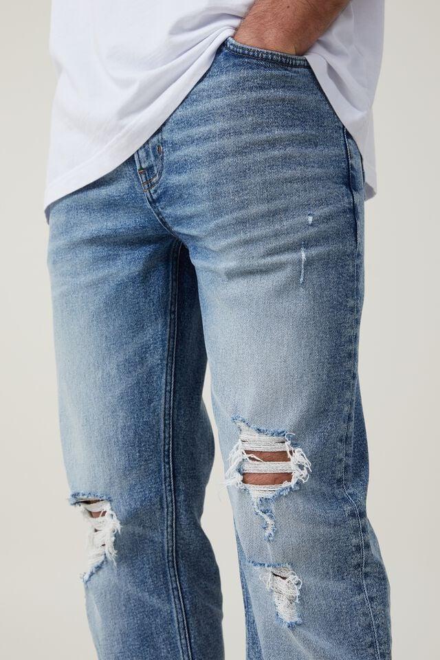 Cotton On Slim Straight Jean West Blue Ripped