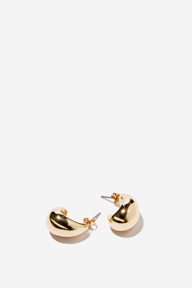 Cotton On Small Charm Earring Up Gold Teardrop