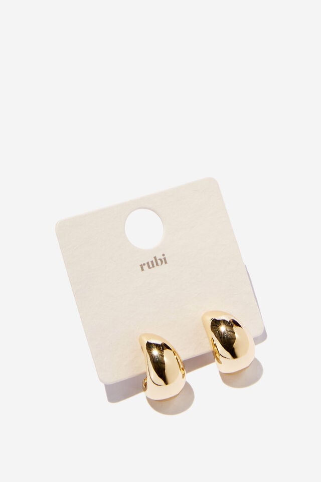 cotton on Small Charm Earring up gold teardrop