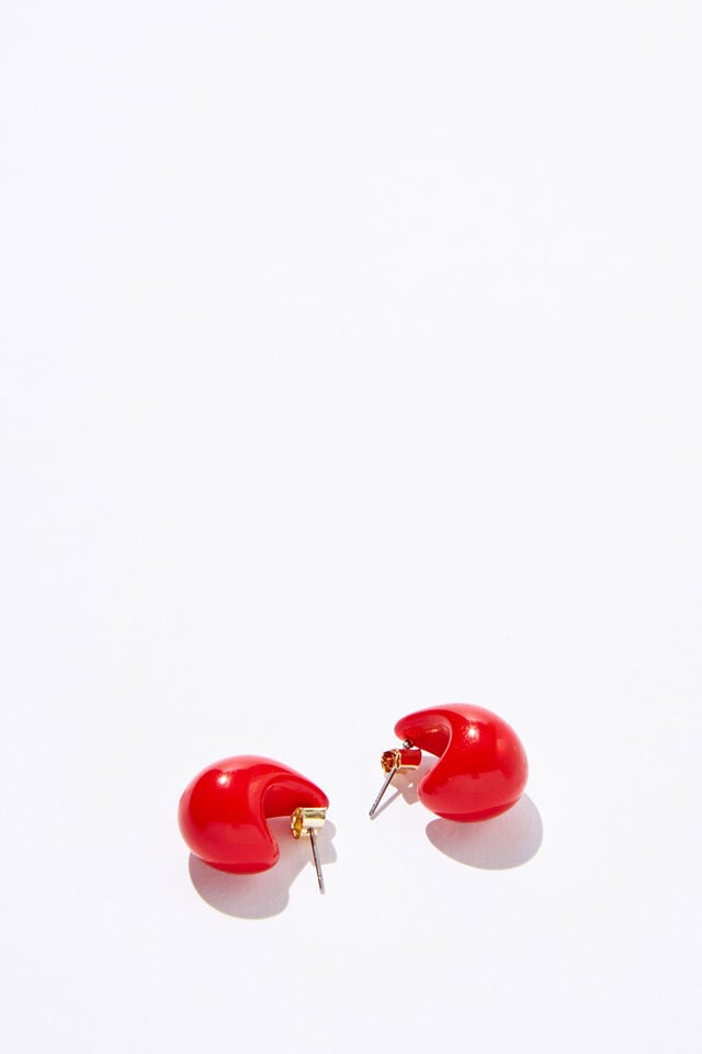 cotton on Small Charm Earring up red teardrop