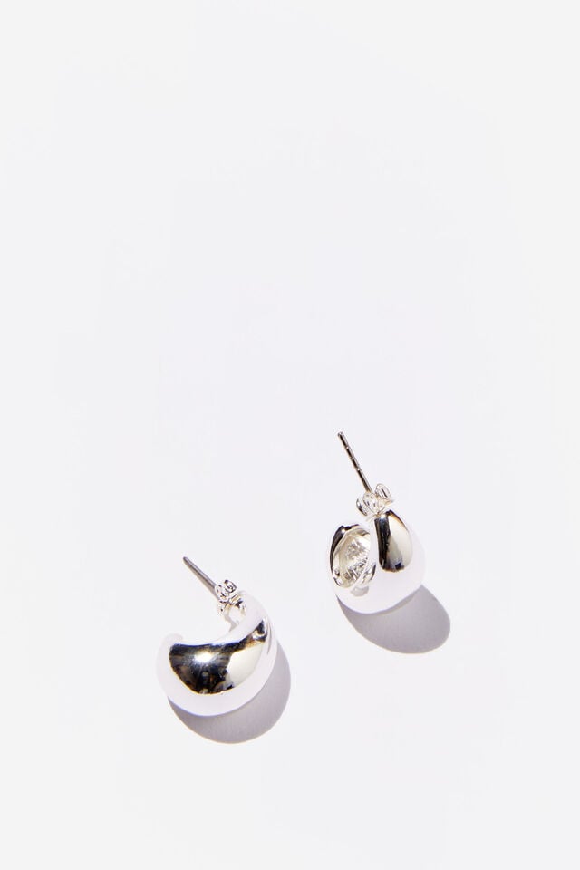 cotton on Small Charm Earring up silver teardrop